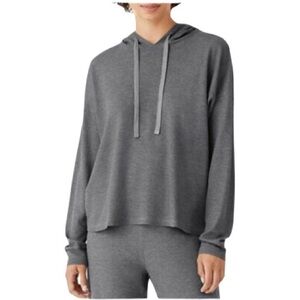 Eileen Fisher Boxy Hoodie Size XXS Waffle Knit Long Sleeve Sweatshirt Loungewear